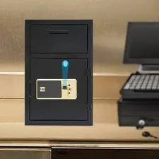 Cash Depository Safe, Steel Mailbox, Password/Fingerprint/Key Unlocking Safe