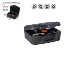 Durable Fireproof Safe with Key Lock - Stylish Black 14.3” Portable Design