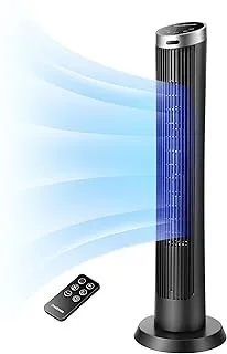 OmniBreeze Digital Electric Tower Fan, with Remote Control, LED Display, Standin