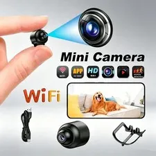 Mini Smart 1080P HD Camera, Portable Wireless WiFi 2.4GHz Home Security Camera 