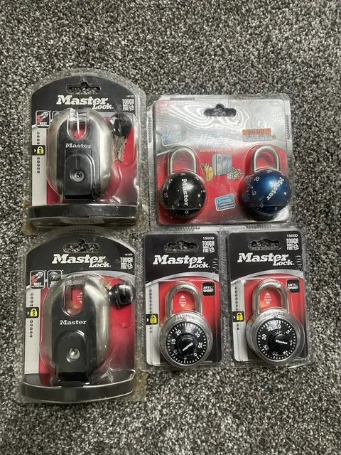 Master Lock 1500D Lot of 5 Combination Padlocks Touch Control Anti-Shim Steel