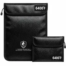 ANHUXINLEI Fireproof Document Bag Set, 6400°F, 15.4x11.2'', 8.7x5.9''