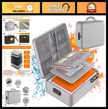 Fireproof Waterproof Document Organizer with Lock - 8 Layer Portable File Safe