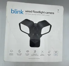 NEW Blink Wired Floodlight Camera HD Smart Security Cam Alexa Sealed - Black