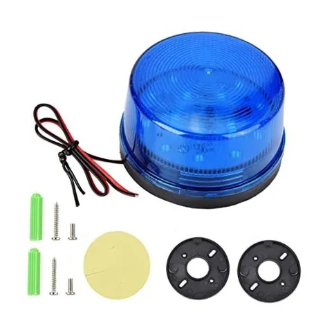 DC9-12V Blue LED Flashing Warning Light, Emergency Alarm Signal Light, Silent