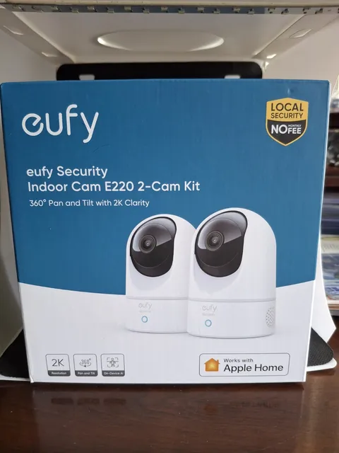 eufy Security Indoor Cam E220 2-Cam Kit 2K Pan/Tilt Wi‑Fi Apple HomeKit