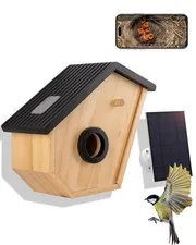 Smart Bird House with Camera, Birdhouse for Outdoor with 2K HD Camera, Solar Pow