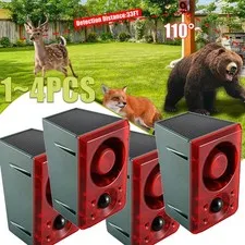 1~4PCS LED Solar Alarm Strobe Light Outdoor Wireless Human Motion Detector Lamp