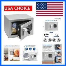 Heavy Duty 9.1 x 6.7' Electronic Safe Box | Digital Touch Pad Lockbox with Co...