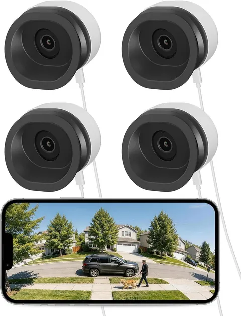4 Pack 3MP 2K WiFi Magnetic Window Angle Mounted Camera Adjustable Color 5G/2.4G