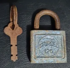 Vintage Sturdee 126 Padlock With Key Rare Australian Small Utility Lock Rustic