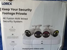 Lorex 4K 16 Channel Wired & Wi-Fi Fusion 2TB NVR - 4 WIRED Bullet Cameras - NEW