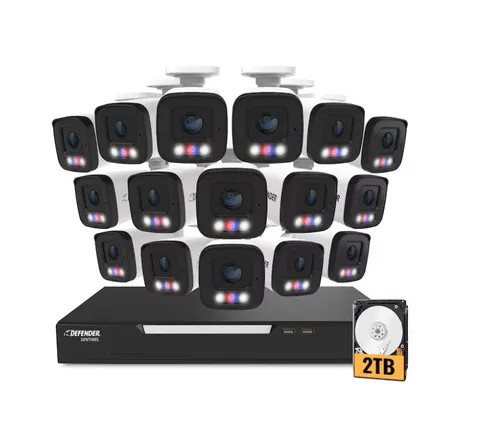 Defender Sentinel AI 16CH 16-Camera 4K Bullet Security System 2TB HDD Fast Ship 