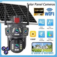 Solar Powered Security Camera Wireless WiFi Outdoor Night Vision Surveillance