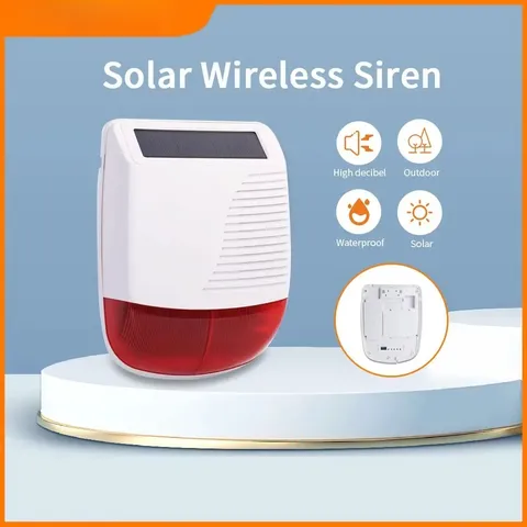 433Mhz High Decibel Outdoor Solar Wireless Siren Loudspeaker Waterproof Strobe