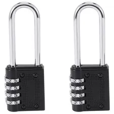 2 Pack Outdoor Combination Padlock Long Shackle Lock 6.5cm Shackle  4 Digit2934
