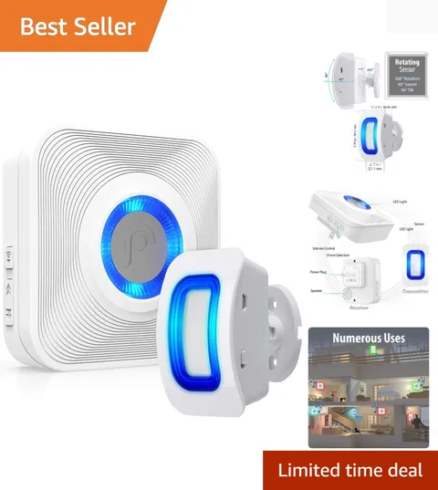 WaveLink Door Chime Driveway Alarm Guard Wireless Motion Sensor 500 Feet, 58 ...