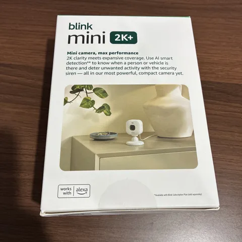 Blink Mini 2K+ Indoor/Outdoor Plug-in Security Camera - 2 Pack - White - NewSeal