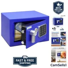 Steel Digital Safe Box - 9.1" x 6.7" x 6.7" | Secure Storage for Cash, Firear...