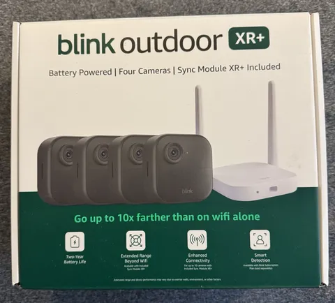 Blink Outdoor XR+Extended Range Wireless Outdoor 4 Camera 10x security coverage