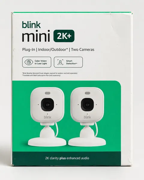 Brand New Blink Mini 2K+ Security Cameras – 2-Pack – Indoor/Outdoor – White