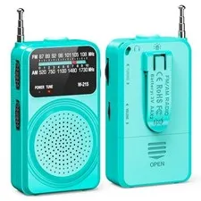 Portable Radio AM FM, Small Radio for Home, Outdoor, Emergency- Blue