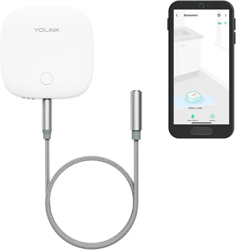 Water Leak Sensor LoRa 1/4 Mile Range Water Detector with Built-in Siren Hub