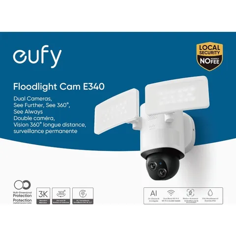 eufy Dual Cam S340 Solar Wireless Security Camera Outdoor Dual Cam 360° Guardian