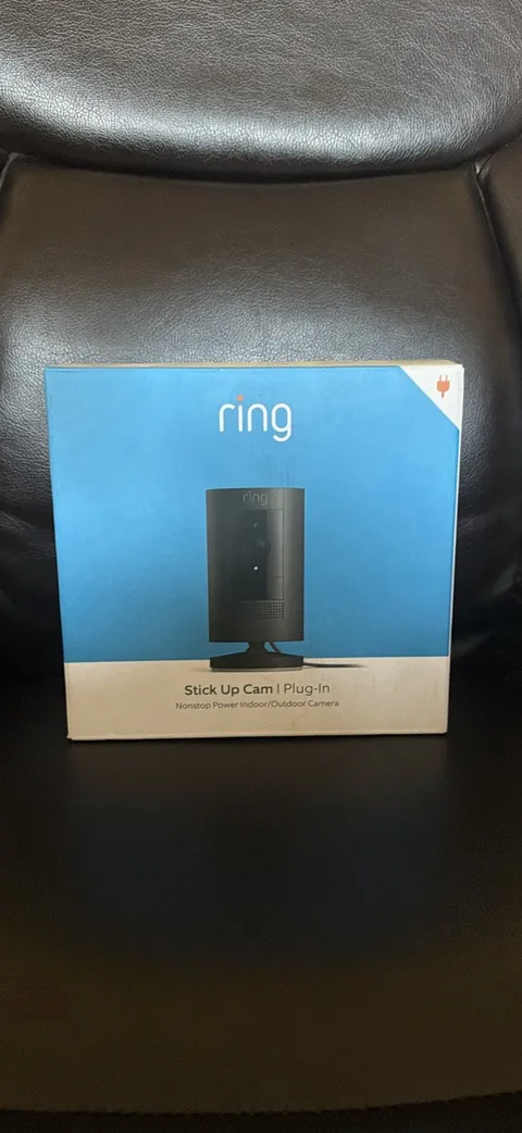 Ring Stick Up Cam Plug-in Wired Indoor/Outdoor Camera Blk / Sealed / Ships Fast