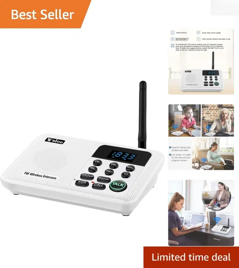 WL888 Intercom for Home - 22 Channel Wireless Unit, Easy Setup & Wall Mount