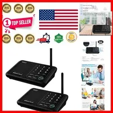 Wireless Intercom System: 1 Mile Range, 10 Channels for Home & Office - 2 Pack