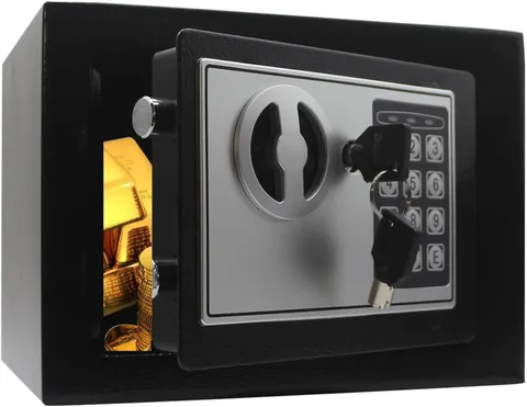Key and Electronic Security Safe Box,9.1"W X 6.7"Hx 6.7"D,Digital Deposit Box fo