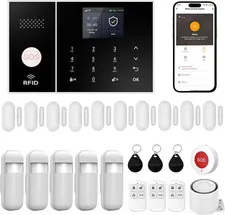 Smart Home Security System,4G/Gsm &Wifi Wireless Alarm Kit with Door/Window Sens