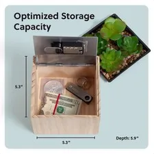 Planter Diversion Safe,5.9 x 5.3 x 5.3 in.Hidden Combination Lock Cash Money Box