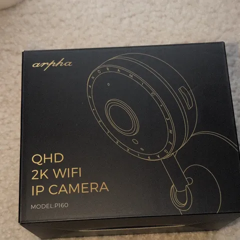 arpha P160 2K QHD Indoor Wi-Fi IP Camera Night Vision 2-Way Audio Black