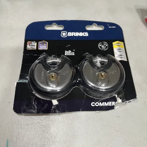 Brinks 70mm Stainless-steel Protected Bumper Keyed Padlock 2 Pack