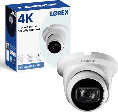 4K 8MP IP Poe White Wired Security Dome Camera | Add-On Camera | Color Night Vis