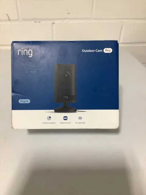 Ring Outdoor Cam Pro Plug-In Retinal 4K Security Camera Black B0DDR3N96D