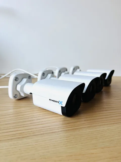 Lot of 4 AvertX AVX-HD420IR 4MP PoE IP Bullet Security Camera, Night Vision