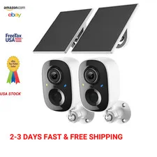 2K Wireless Outdoor Security Camera Solar Powered Night Vision Motion Detection
