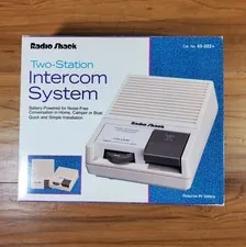 Vintage Radio Shack Two-Station Intercom System 43-222A White Wired New in Box