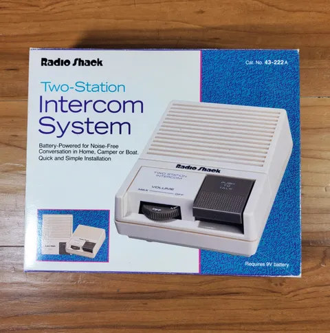 Vintage Radio Shack Two-Station Intercom System 43-222A White Wired New in Box