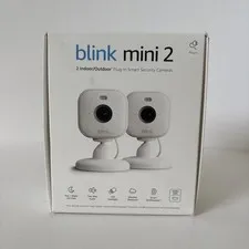 Blink Mini 2 Security Camera, HD Night View, Spotlight, 2-Way Audio, 2-Pack NEW