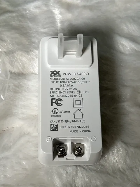 Vivint Smart Home V-AC1 Screw Terminal Power Supply 12V 2A ZB-A120020A-09
