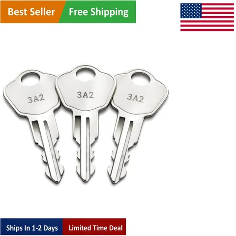 Durable 3 Pack of Pre-Cut Keys for Sentry Safes & Storage Chests, Code 3A2-3W2