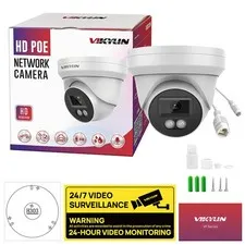 Vikylin 4K 8MP POE Camera Onvif Indoor Outdoor Night Vision Wired NDAA IP Camera