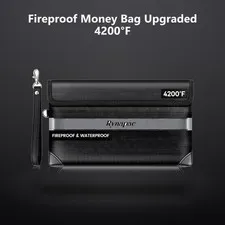 Fireproof Money Bag Upgraded 4200°F, 11”x 6.2” Waterproof money bags with zip...