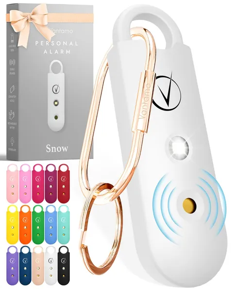 Personal Alarm for Self Defense with Low Battery Notice, Strobe Light & Extra...
