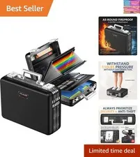 Fireproof Document Box, Ultra Hard Case All-Around Fireproof Box with TSA Loc...