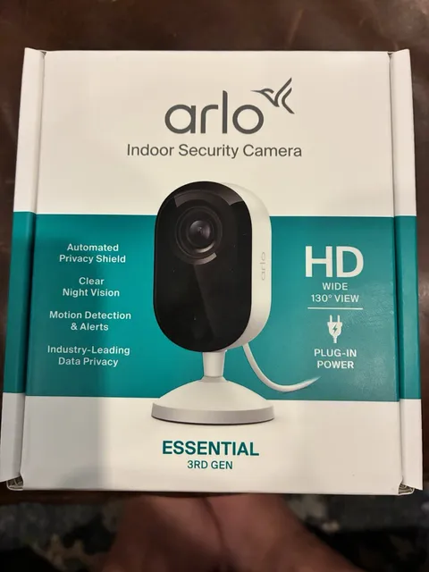 Arlo Essential Indoor Security Camera (3rd Gen,2025 Release) Wired Plug-In Power